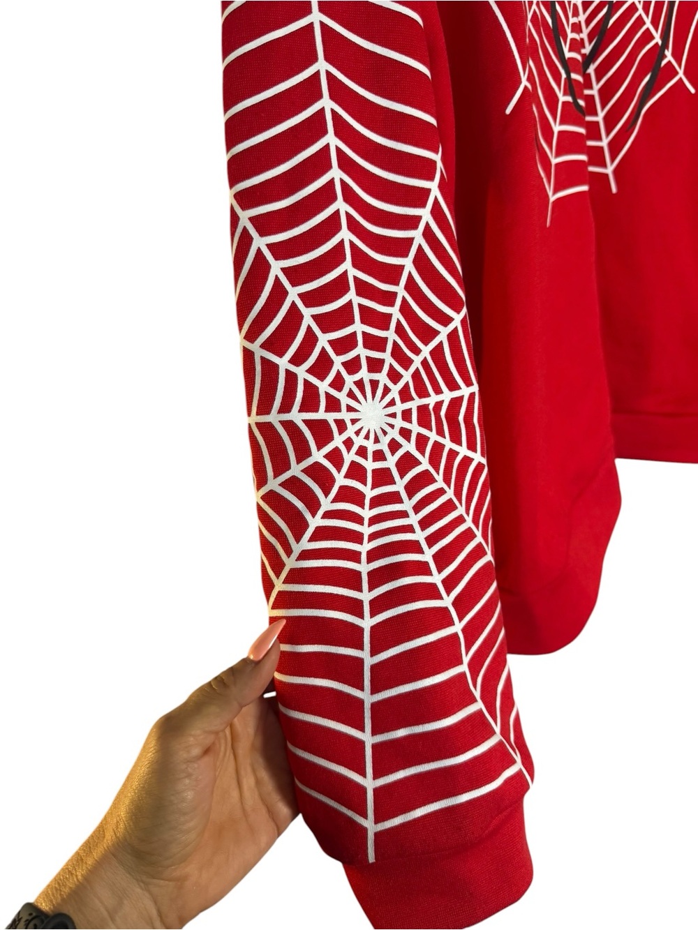 Red Spider Web Zip Hoodie - Picture 4 of 5